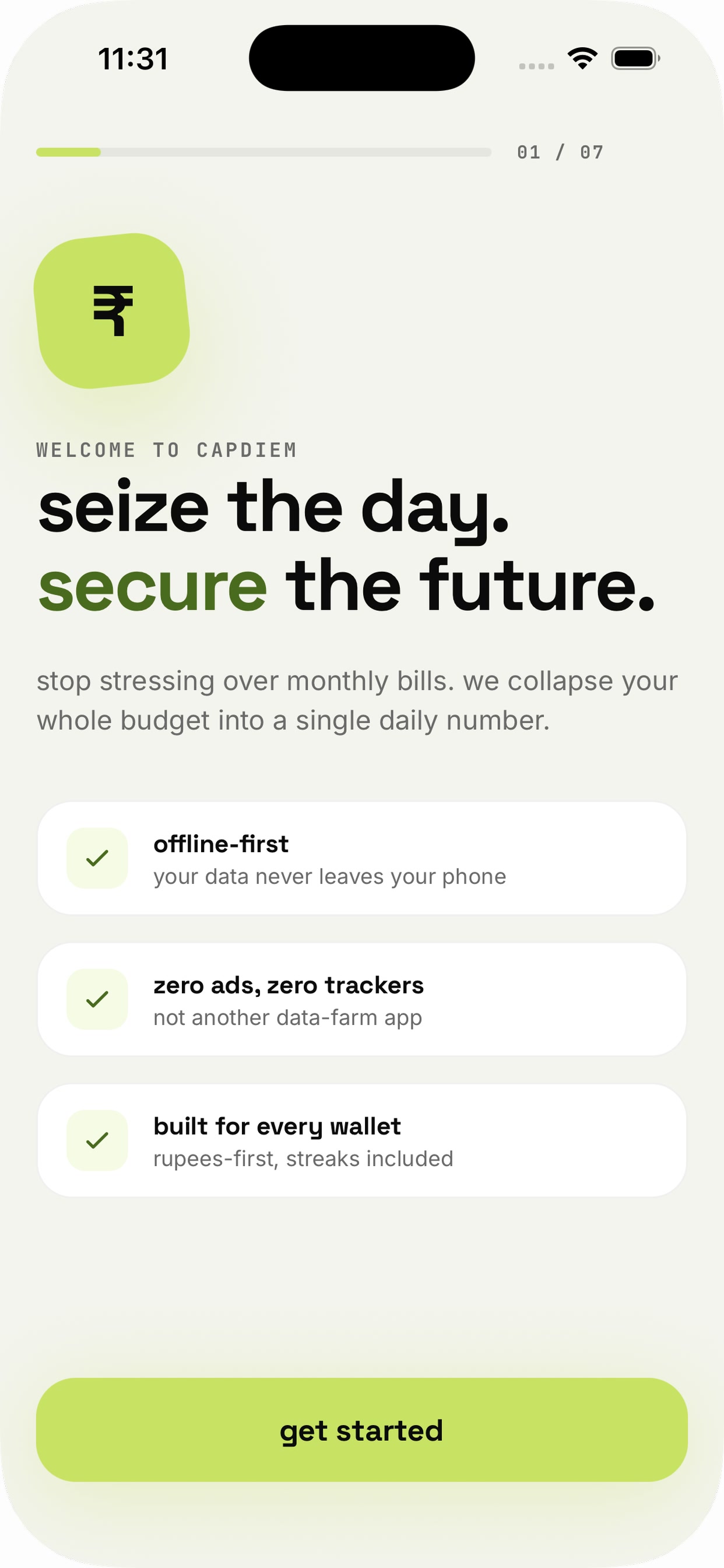 Onboarding — seize the day, secure the future